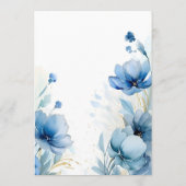 Elegante Floral Dusty Blue doop Menu (Achterkant)