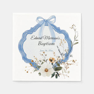 Elegante Floral Dusty Blue doop Servet