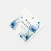 Elegante Floral Dusty Blue doop Servet (Hoek)