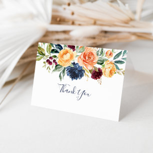 Elegante Floral gevouwen bruiloft dank u kaart