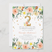 Elégante Floral Girls 2nd Birthday Invitations (Devant)