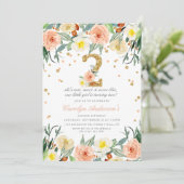 Elégante Floral Girls 2nd Birthday Invitations (Debout devant)