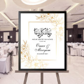 Elégante Floral Gold Mariage islamique Affiche de 