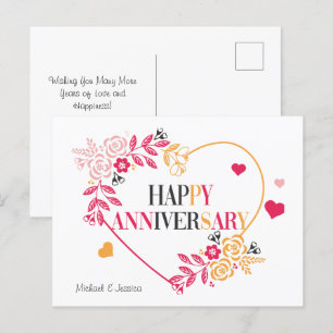 Elegante Floral Happy Jubileum Kaart