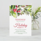 Elegante Floral Holiday Party uitnodiging (Staand voorkant)