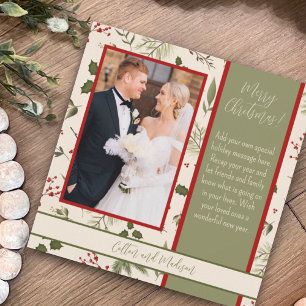 Elegante Floral Inspirivity Christmas-fotokaart Kaart