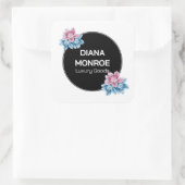 Elegante Floral krans modern Vierkante Sticker (Tas)