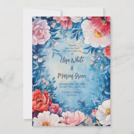 Elegante Floral Lijst Vintage Wedding Save the Dat Aankondiging