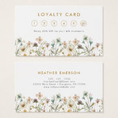 Elegante Floral Loyalty Kaart (Voorkant /achterkant)