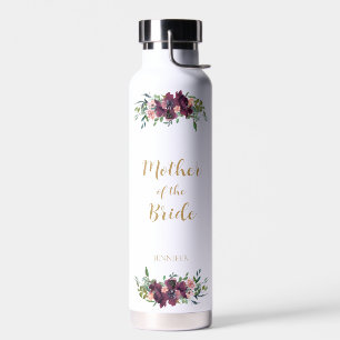 Elegante Floral Moeder van de bruid Waterfles