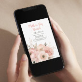 Elegante Floral Moederdag Brunch Kaart