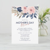 Elegante Floral Moederdag Brunch Kaart (Staand voorkant)