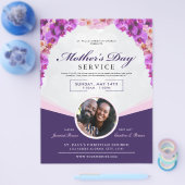 Elegante Floral Moederdag kerkdienst Flyer (Enkel)