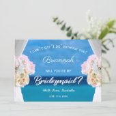 Élégante Floral Ocean Beach Bridesmaid Invitation (Debout devant)