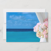 Elegante Floral Ocean Beach bruiloft uitnodiging (Achterkant)