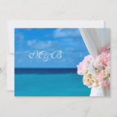 Elegante Floral Ocean Summer Beach bruiloft Bedankkaart (Achterkant)
