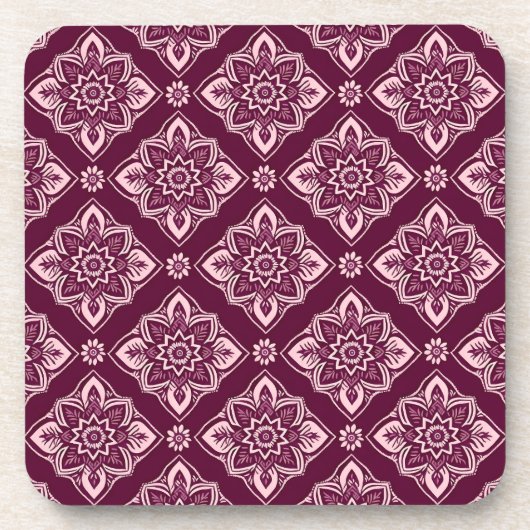 Elegante Floral Pattern Onderzetters - Set van 6 (Voorkant)