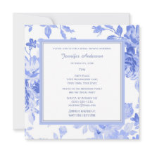 Elegante Floral Periwinkle Blue Vrijgezellenfeest