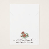 Elegante Floral Poppy Oorbel Ketting Display Visitekaartje (Voorkant)