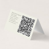 Elegante Floral QR Code Gevouwen Visitekaartjes (Achterkant)