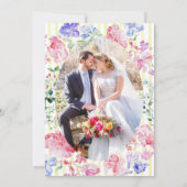 Elegante Floral Regency foto bruiloft Save The Date (Achterkant)