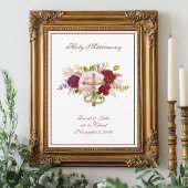 Elegante Floral Religieuze Katholieke bruiloft Kaart