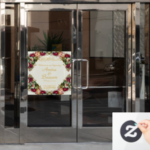 Elegante Floral Rozen Islamitische bruiloft Raamsticker