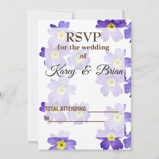 Elegante Floral RSVP-fotokaart, script Kaart (Voorkant)