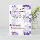 Elegante Floral RSVP-fotokaart, script Kaart (Staand voorkant)