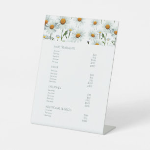 Elegante Floral Salon prijslijst Service Menu Reclamebord Met Voetstuk