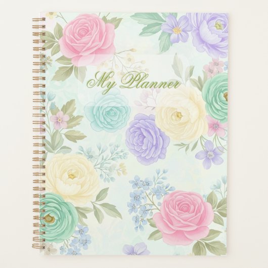 Elegante Floral Spiral Bound Planner (Voorkant)