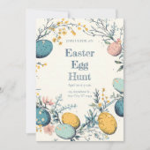 Elegante Floral Spring Easter Egg Hunt Kaart (Voorkant)