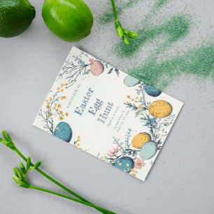 Elegante Floral Spring Easter Egg Hunt Kaart