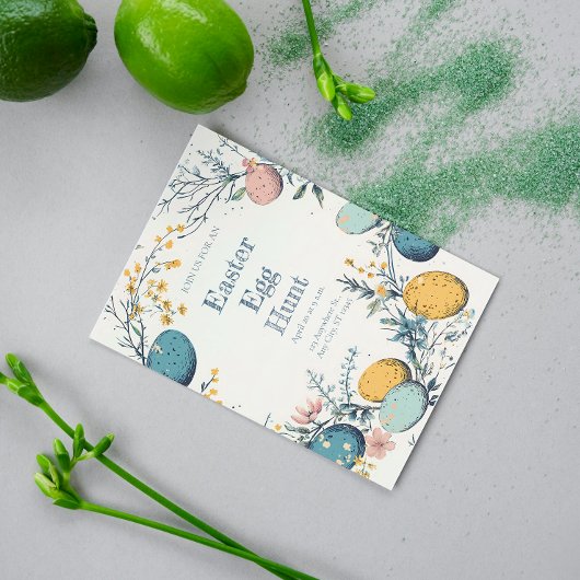 Elegante Floral Spring Easter Egg Hunt Kaart