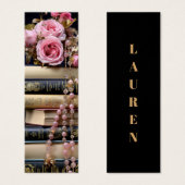 Elegante Floral Stack van Boeken Bladwijzer Mini Visitekaartjes (Voorkant /achterkant)