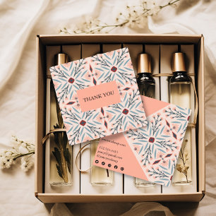 Elegante Floral Tegels Geometrische Orde Dank u Vierkante Visitekaartje