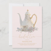 Elégante Floral Thé nuptiale Invitation de douche  (Devant)