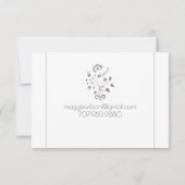 Elegante Floral Vine Script naam Notitiekaartje (Achterkant)