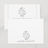 Elegante Floral Vine Script naam Notitiekaartje (Voorkant / Achterkant)