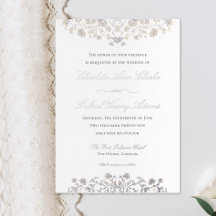 Elégante Floral Vintage Victorian Foil Invitation