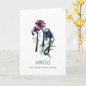 Elegante Floral Virgo Verjaardag Kaart (Gele Bloem)