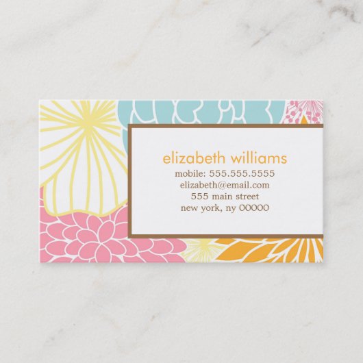 Elegante Floral visitekaartjes Contactkaartje (Voorkant)