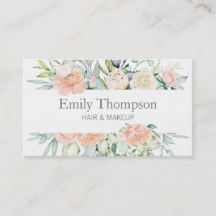 Elegante Floral Waterverf Beauty Make-up Stylist Visitekaartje