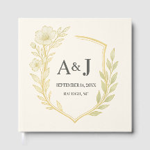 Elegante Floral Wedding Crest Monogram Ivoor