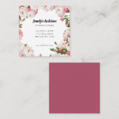Elegante Floral Wedding Event Planner Service Vierkante Visitekaartje (Voorkant / Achterkant)