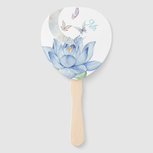 Elegante Floral Wedding Hand Fans – Mr & Mrs Set Handwaaier (Voorkant)