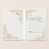 Elegante Floral Wedding Note Kaart (Binnen)