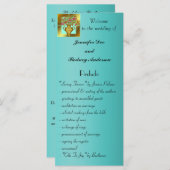 Elegante Floral Wedding Program Rack Kaart (Voorkant / Achterkant)