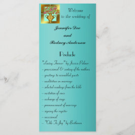 Elegante Floral Wedding Program Rack Kaart