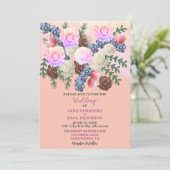 Elegante Floral Wildflower-Boutique-Apricot-Weddin Kaart (Staand voorkant)